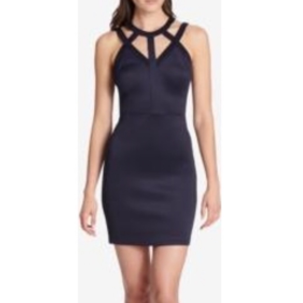 Guess Navy Blue Caged Dress - Bodycon Dress